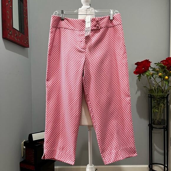 NEW Ann Taylor Loft Retro Preppy Polka Dot Straight Leg Pedal Pusher Capri Pants - Picture 9 of 14